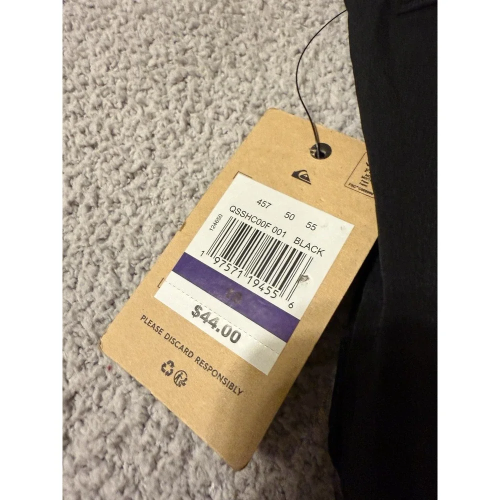 Quicksilver Black Youth Chino Athletic Classic Hybrid Shorts Size 18 New
